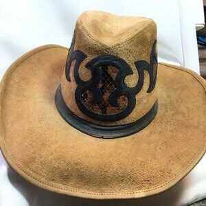 Henschel Western Hat Suede Leather Cowboy Outbacker M Vintage Brown